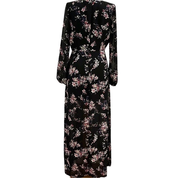 Dynamite Long Sleeve Black Floral Maxi Dress - Picture 5 of 14